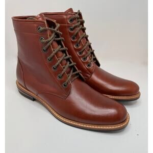 Nisolo All-Weather Andres Lace-Up Boots Brandy Leather Size 9 - New tried on